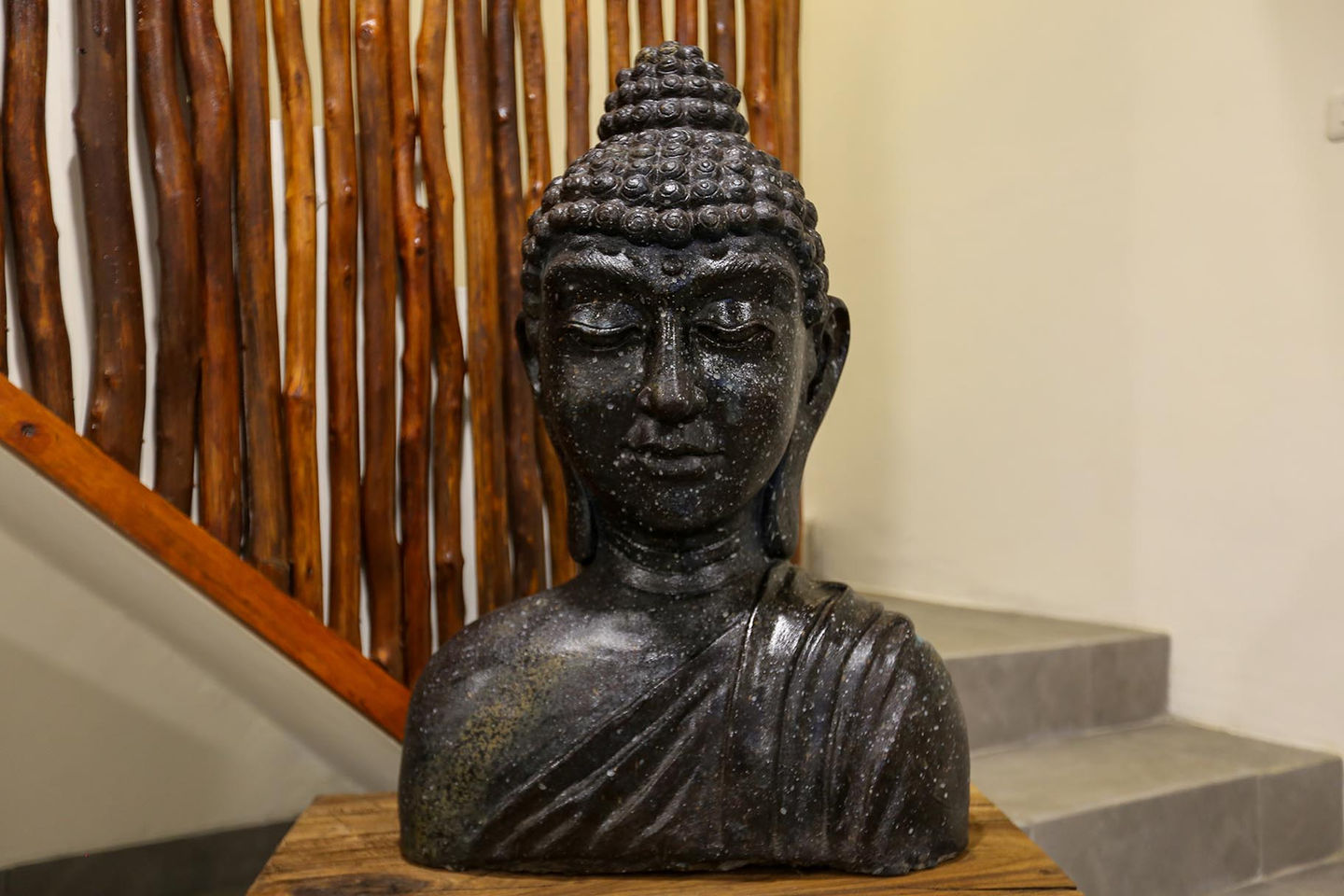 Interior detail beside the open-air yoga studio and terrace