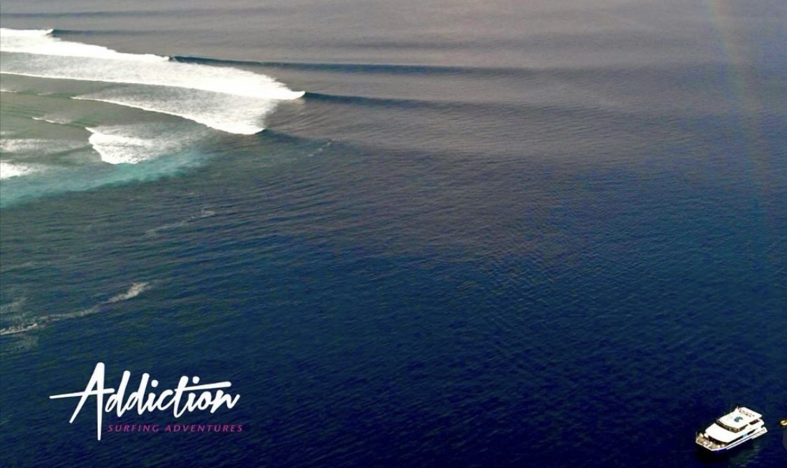 Aerial view of the Mentawai surf from MV Addiction